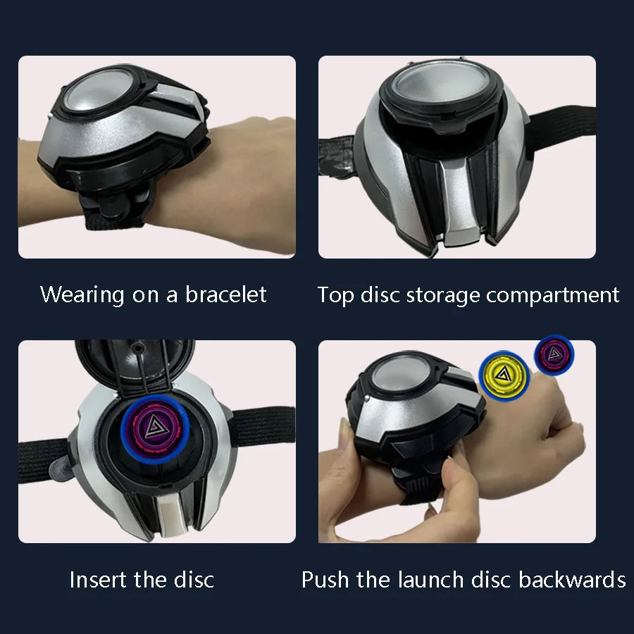 UFO Launcher Chidlren Toy Flying Saucer Shooters Halloween Disk Wristband Prop Boys Cosplay Figure Game Xmas Kids Present Gifts
