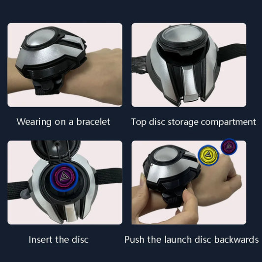 UFO Launcher Chidlren Toy Flying Saucer Shooters Halloween Disk Wristband Prop Boys Cosplay Figure Game Xmas Kids Present Gifts